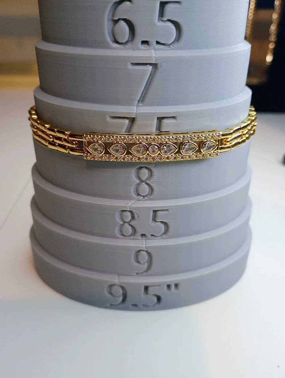 New Gold Plated Clear CZ's Teardrop Bracelet